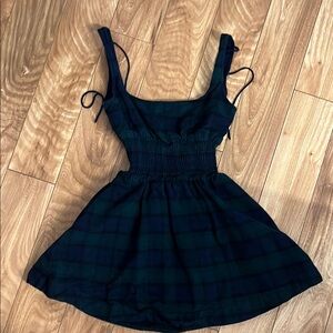 Hill House Green Plaid Mini Dress